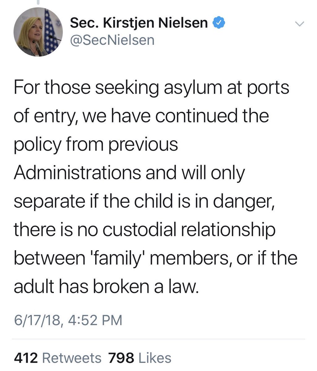 jvromain's tweet image. When your immigration policies are so horrible that you need to lie to try to weasel your way out of taking any responsibility for their implementation. #KeepFamiliesTogether #USImmigrationPolicy #WhereAreTheChidren #NotAllLawsAreJust #ImmigrationReformNow