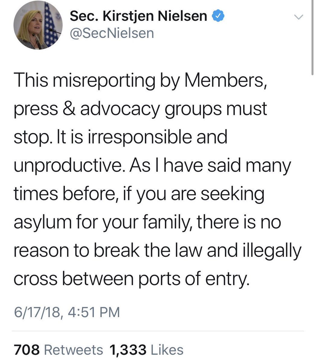 jvromain's tweet image. When your immigration policies are so horrible that you need to lie to try to weasel your way out of taking any responsibility for their implementation. #KeepFamiliesTogether #USImmigrationPolicy #WhereAreTheChidren #NotAllLawsAreJust #ImmigrationReformNow