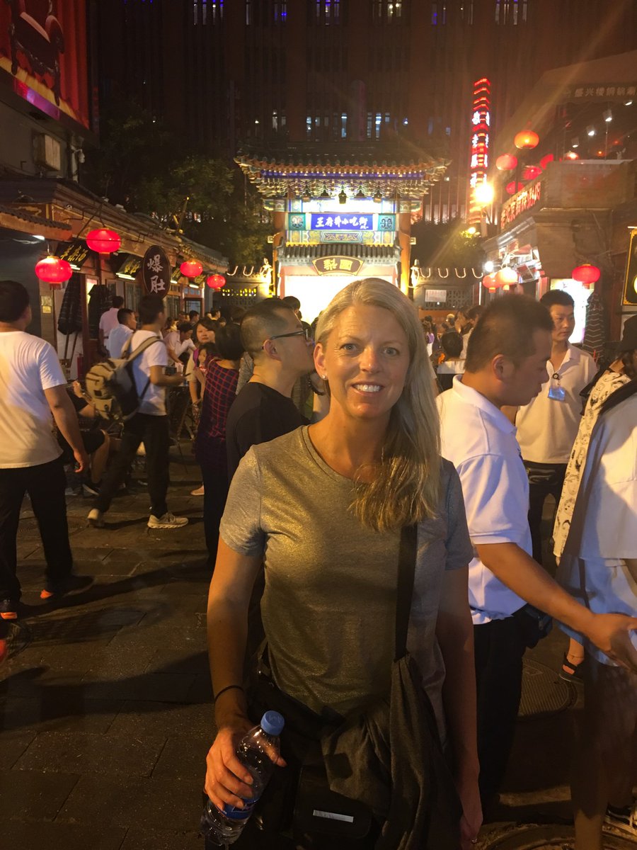 LacyESLions's tweet photo. We made it! 14hr flight from DC to Beijing. Went out last night with a small group to an open air market and enjoyed noodles and dumplings. Watched some adventurous friends try fried seahorse, starfish, and even scorpion! #LacyChina2018 @GoGlobalNC #globalteachers @BusickLacy https://t.co/5EblUMc5rS