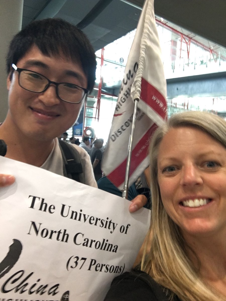 LacyESLions's tweet photo. We made it! 14hr flight from DC to Beijing. Went out last night with a small group to an open air market and enjoyed noodles and dumplings. Watched some adventurous friends try fried seahorse, starfish, and even scorpion! #LacyChina2018 @GoGlobalNC #globalteachers @BusickLacy https://t.co/5EblUMc5rS