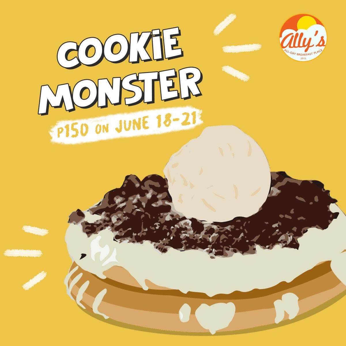 AllysAllDay's tweet photo. The fun starts today! Get our 2-layer Cookie Monster Pancakes for only 150! 🍪 https://t.co/hR8UuLYEip