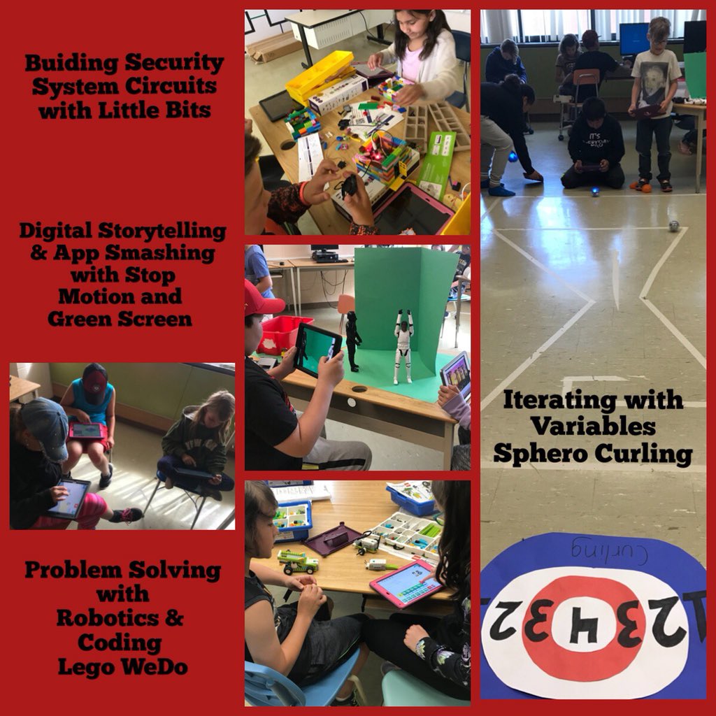 FarrenMancuso's tweet photo. I had so much fun learning last week with the Ss of @CochranePublic during their Maker Days! Students explored different tasks focused on developing #21stCenturyCompetencies through robotics, coding, digital animation/storytelling, and STEAM challenges. @DSBONE1 #DSB1Makes https://t.co/ExbYYbvMiQ