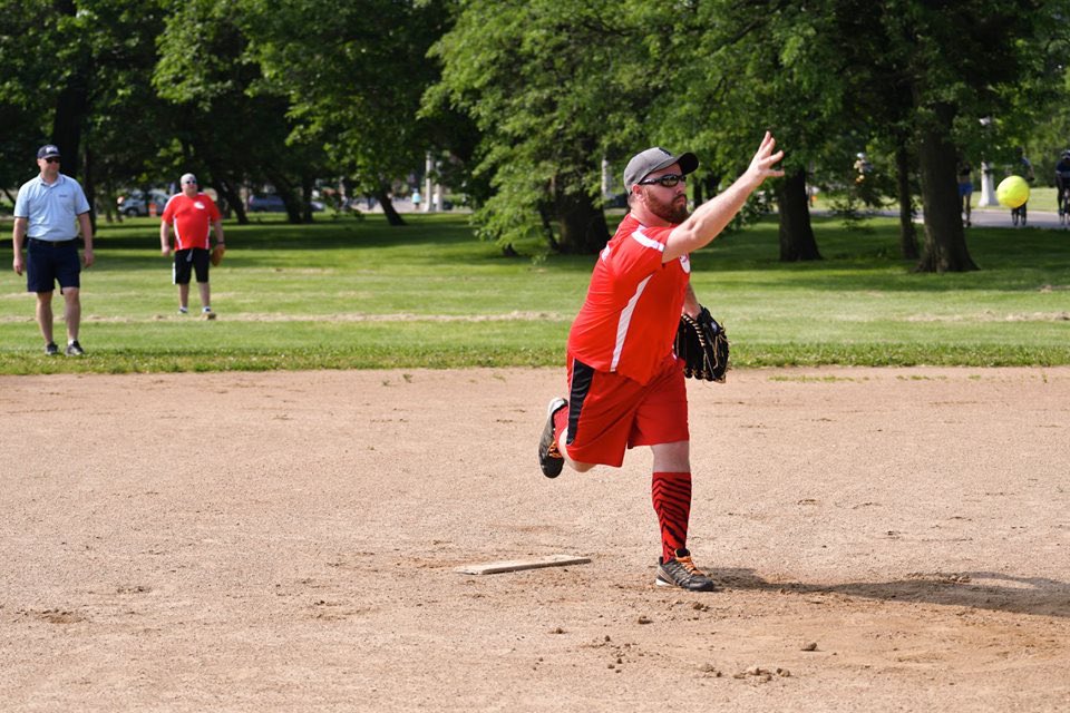 FzzyTiger's tweet photo. Was a super hot day, but still gorgeous outside for morning softball. Finally got a good pic if the new uniform color this season #JustFloatIt https://t.co/oL2TjW7h08