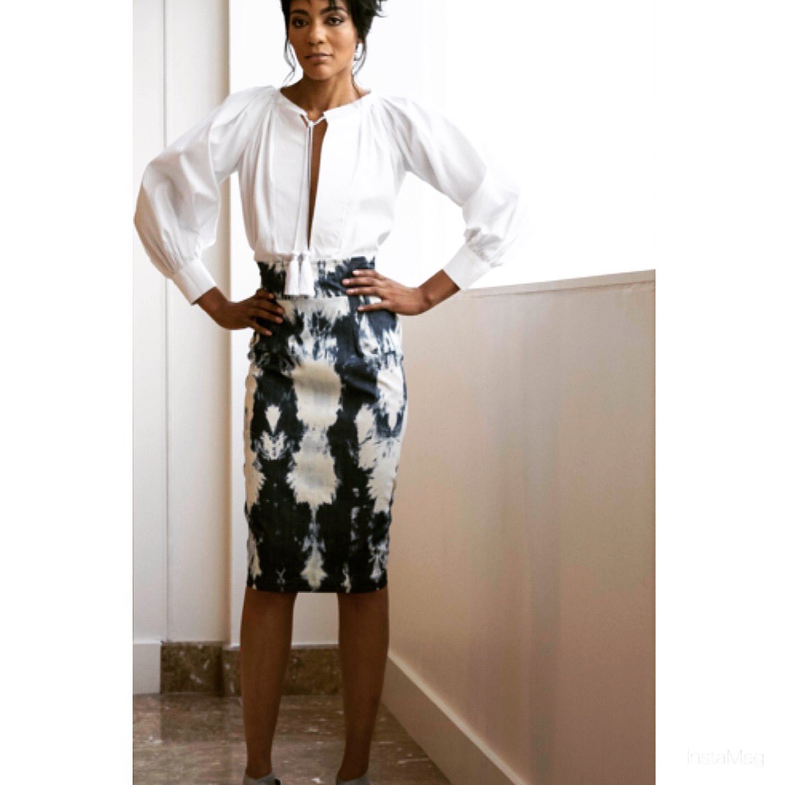 WHYBPOSH's tweet image. Peasant Blouse and Tie Dye Pencil Skirt #creativedc #arreitnicole #dmvfashion