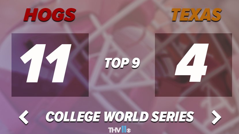 THV11's tweet photo. Okay, boys. Let's hold them here! #WPS #HogsOn11 #NCAACWS https://t.co/lLZNF74Evt
