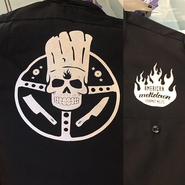 House_of_Swank's tweet image. Cooked up some shirts for @americanmeltdown last week. Get it? Cooked up? I slay myself. Tip your waiter. Try the veal. #foodtrucks #customscreenprinting ift.tt/2MBsH3N