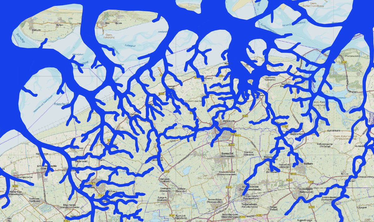 noordoostahwad's tweet photo. De zeearmen van de Waddenzee in Noardeast Fryslan rond het begin van de jaartelling. https://t.co/S2SWpsKkKI