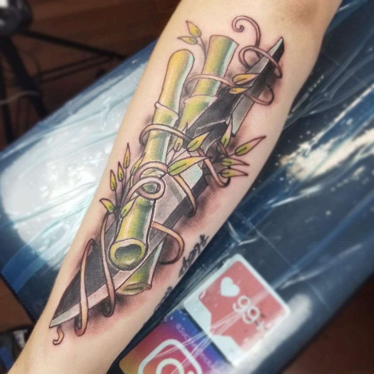 ahobodude's tweet photo. My new killer tattoo I got done to symbolize the giant new step I've taken in buying the bamboo garden and owning a restaurant. 
So yeah that's why I've been so absent from here. Maybe some day I'll return but until further notice the restaurant is my life. It was fun YouTube. https://t.co/UJDroZVzp8