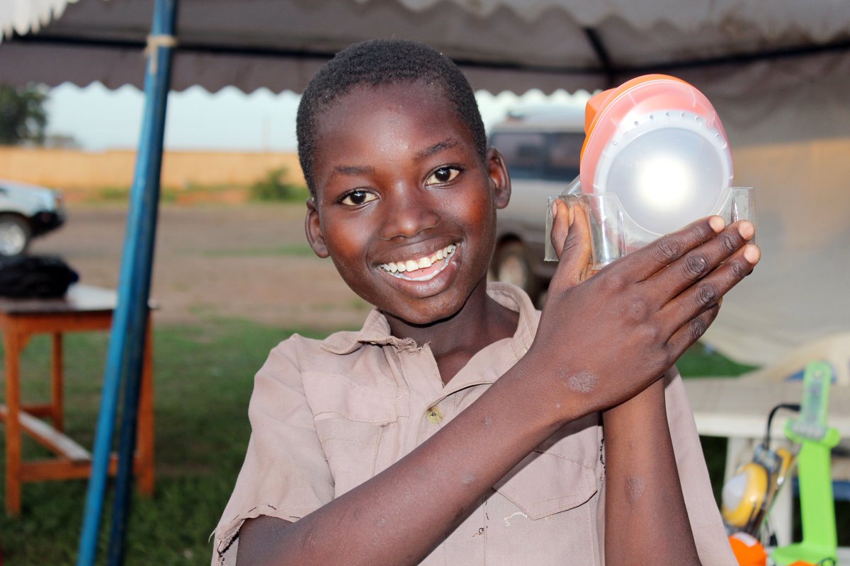 LWF_Uganda's tweet photo. A child in Kitgum district flashes a solar lantern he acquired from LWF.
LWF promotes access to clean lighting among vulnerable communities. This is linked to environment protection, improved health and better education. https://t.co/ee79Bn0mev