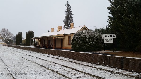 SaveGNR's tweet photo. #Snow on #Guyra's #Railway Station, yard and line this morning. Photos by Ottley Irwin.
See our post:
https://t.co/8LlaMr7iOU
#NewEngland
#rail #trains #winter #heritage #cold
#nswpol #auspol https://t.co/WOLbYD4FCb