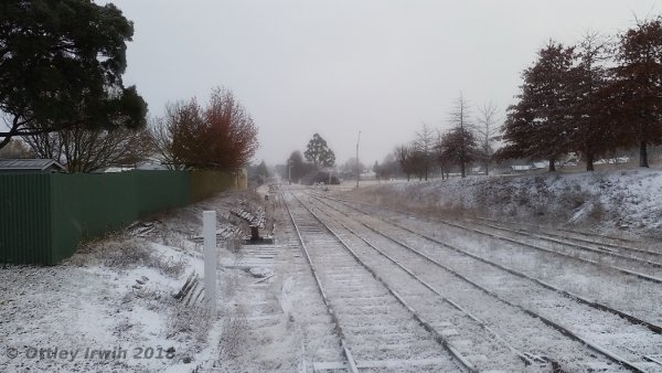 SaveGNR's tweet photo. #Snow on #Guyra's #Railway Station, yard and line this morning. Photos by Ottley Irwin.
See our post:
https://t.co/8LlaMr7iOU
#NewEngland
#rail #trains #winter #heritage #cold
#nswpol #auspol https://t.co/WOLbYD4FCb