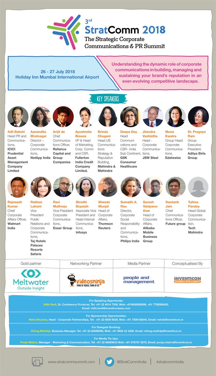 InventiconBI's tweet photo. Welcome on-board @videos_ninja for #stratcommindia summit @pragnyaram @lalvani_rakhee @shruthibopaiah @shwetamunjal @sureshv26121 @swetankj @Meltwater
Click here to visit our website: https://t.co/LMgqUkxqqC
#CorporateCommunication #PR https://t.co/UzFXWZYy5g