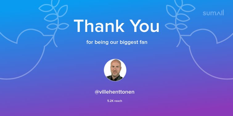 SuviTanhua's tweet photo. Our biggest fans this week: @villehenttonen. Thank you! via https://t.co/YuIziWGmTq https://t.co/eQtQRwYWV5
