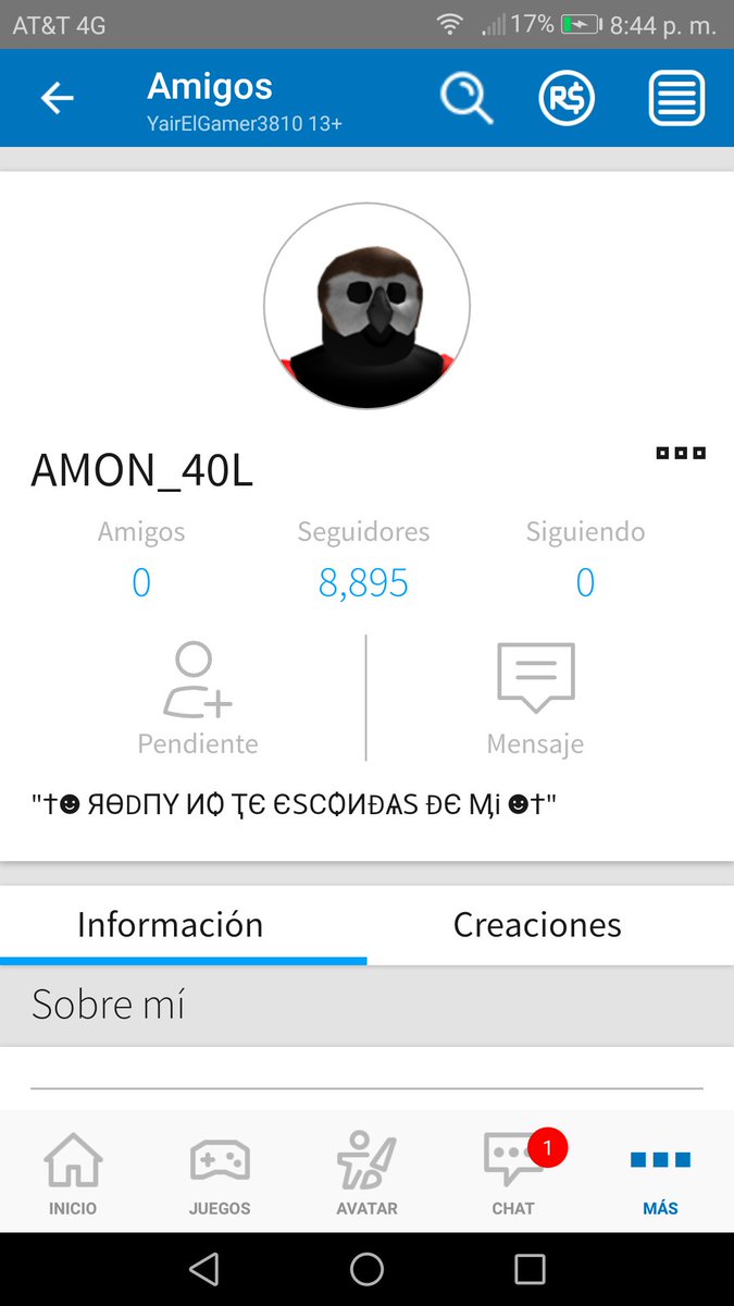Yaircarrera5's tweet photo. Mira lo que puso le volví a mandar solicitud aver si depura casualidad me la acepta de nuevo 
Y creo que cuando me aceptó el otavez creo que sí equivoco por qué al momento me elimino y de hecho te iba enviar la foto https://t.co/bS1KED7YGu