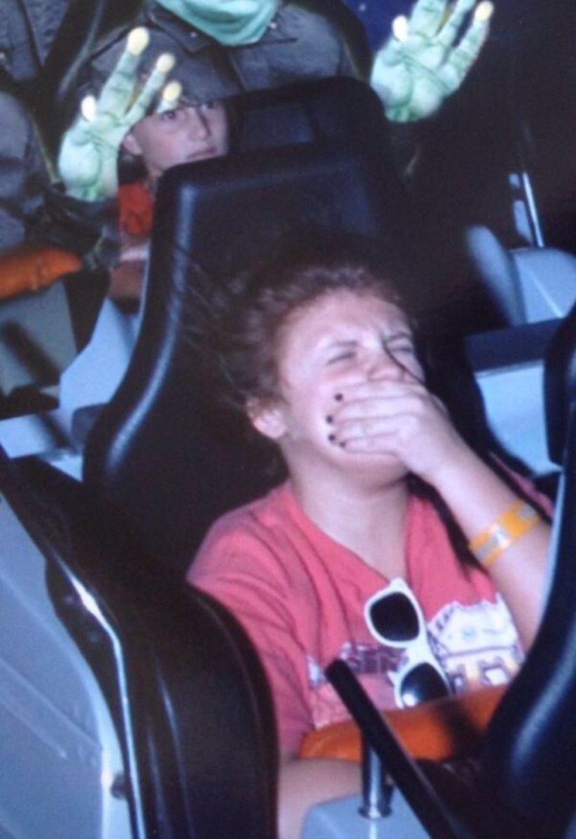 pacemayhem's tweet photo. Here is a photo of me 6 years ago on a roller coaster trying not to puke everywhere wow https://t.co/UzmzXqzQd2