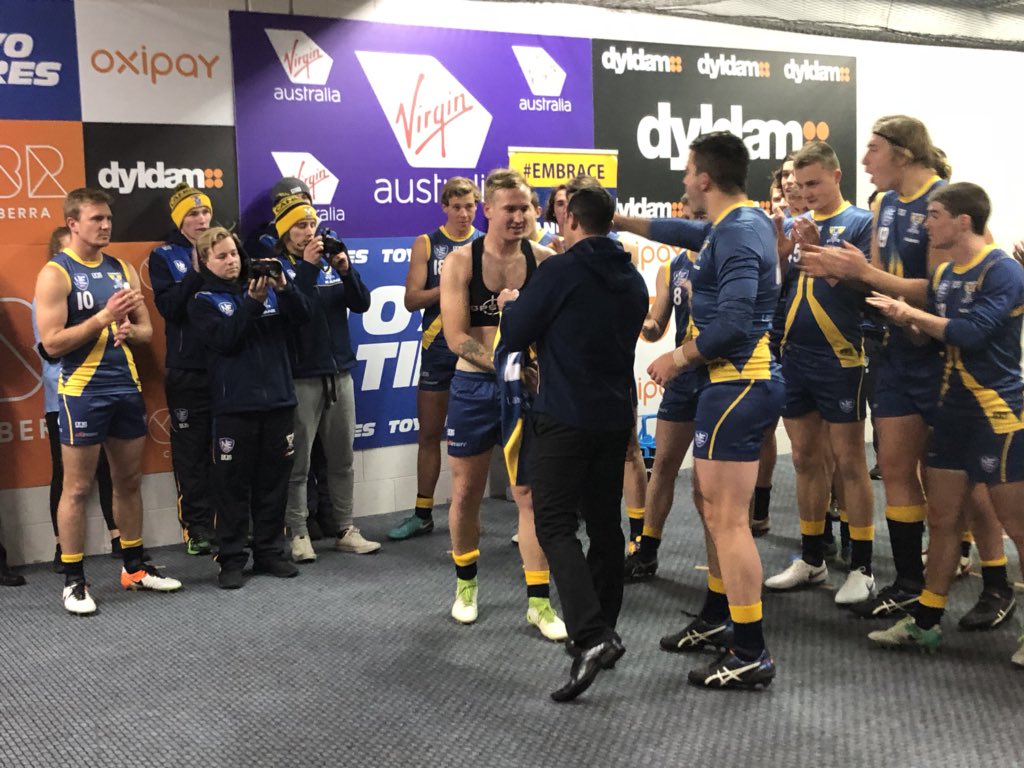 army_afl's tweet photo. Congratulations to GNR Sam Tonkes on his NEAFL debut last Saturday for Canberra Demons. 17 disposals and 1 goal not a bad start! https://t.co/JiamCYxtOd
