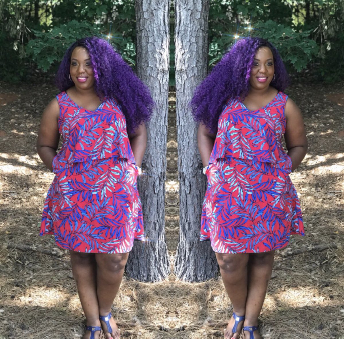 Just Melissa #justmelissa_atl #dressbarn #plussizeblogger #plussizeclothes #plussizefashion #fullfiguredfashion #reddress #purplehair #outrekitron #affordablefashion #gablogger #aspiringyoutuber #aspringblogger