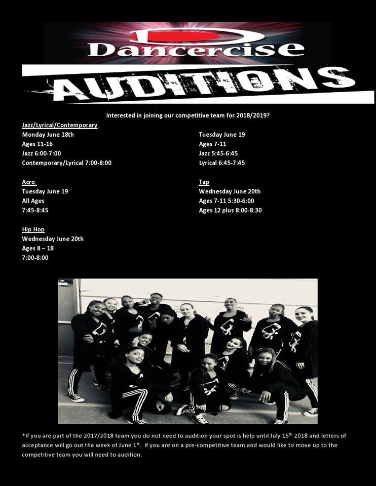 Auditions start tomorrow