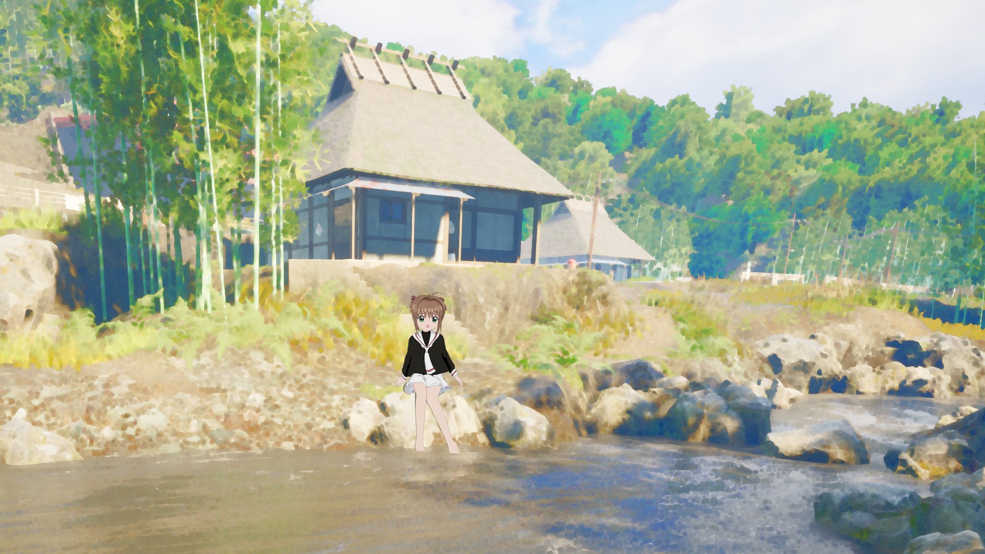 友 En Twitter Nostalgic Trainのスクショをblenderでアニメ背景風に加工 T Co Swanezdes7 Twitter