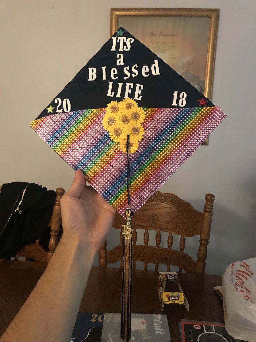 EmperorIndigo's tweet photo. “It’s a blessed life” thankful for all high school has shown me 💙💛🐾 #Panther4Life #ccsu22 https://t.co/9X16BOiSuz