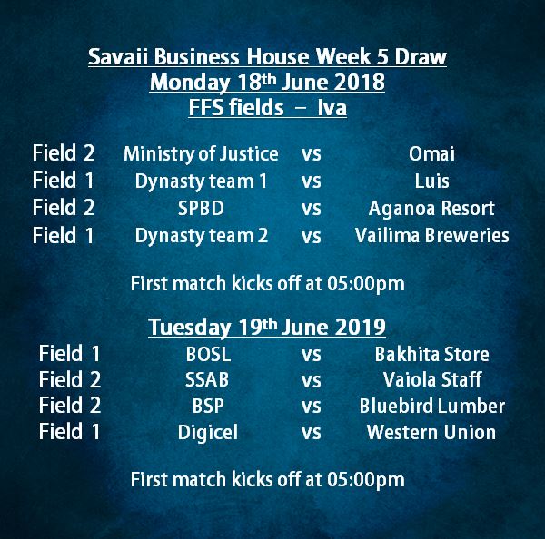 SokaSamoa's tweet photo. This week's competition draw for Upolu &amp; Savaii!
Enjoy and may the best team win. 
#SokaSamoa #Competition #Savaii #BusinessHouse #UpoluYouth #FFSgoals https://t.co/zDiteZwAfM