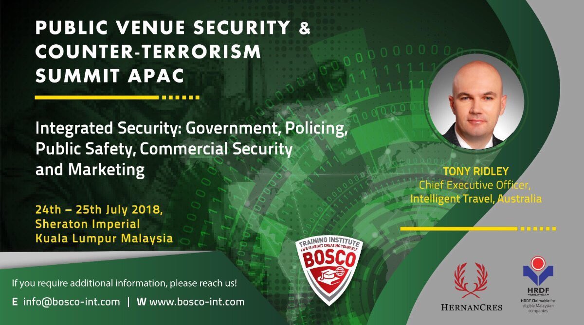 Intel_Travel's tweet photo. Public Venue Security & Counter Terrorism Summit APAC #securityconsultant #securitymanagement #terrorism #PubicVenueSecurityKL #publicvenuesecurity #BoscoConference #counterterrorismAPAC #antiterrorism #counterterrorismmalaysia #publicsafety #publicsecurity #massgatherings https://t.co/Wtaf0mMCxe