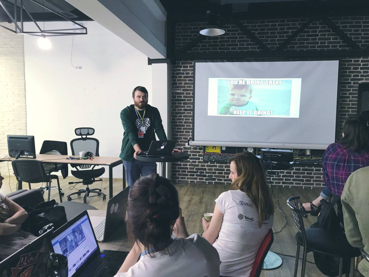 RailsGirlsMD's tweet photo. @wipxj3 made a detailed presentation about how to deploy an app to Heroku and show it off to the whole world. We are super happy to have you with us, thank you for making a difference ❤️ #railsgirls #railsgirlschisinau #heroku #deploy https://t.co/dCOXhTrID2