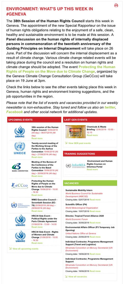 Geneva Environment On Twitter Environment What S Up In Geneva This Week Check Events Training Suggestions Job Opportunities At Https T Co Mivvcjfwts Hrc38 More Https T Co Flgpq2axzq