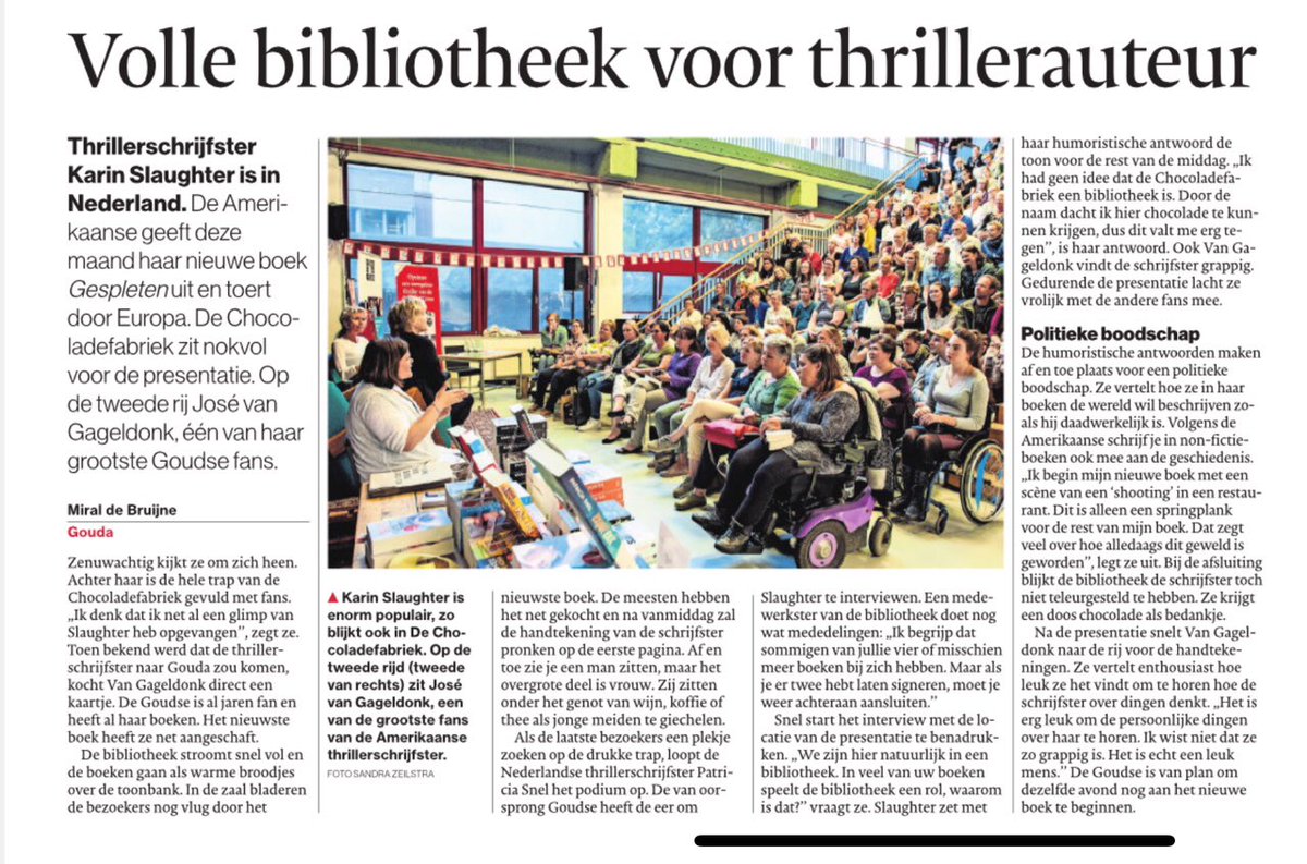 Patricia_Snel's tweet photo. Vandaag in het #AD, het interview met @SlaughterKarin @biebgouda ism @verkaaikboeken met #Gespleten & #Expatexit https://t.co/ZM0oSU3gOR