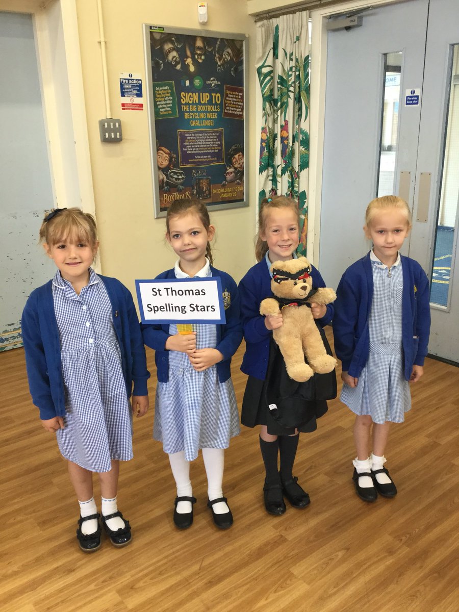 LSTMrsC's tweet photo. Look at our Spelling Bee Superstars-Y1 &amp; Y2 children represented St Thomas’ in a spelling competition today. Super teamwork! 🎖🤓📝 https://t.co/OFWrSLfFXT