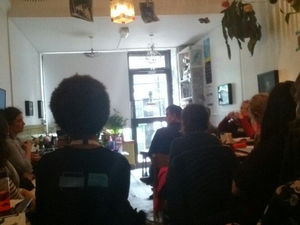 dobrochnafutro's tweet photo. Gabby Cluness @MILKcafeglasgow introducing MILK's ESOL programme that embraces art, open mic and many many more..." #baalt2018 https://t.co/tDQFPu7wRE
