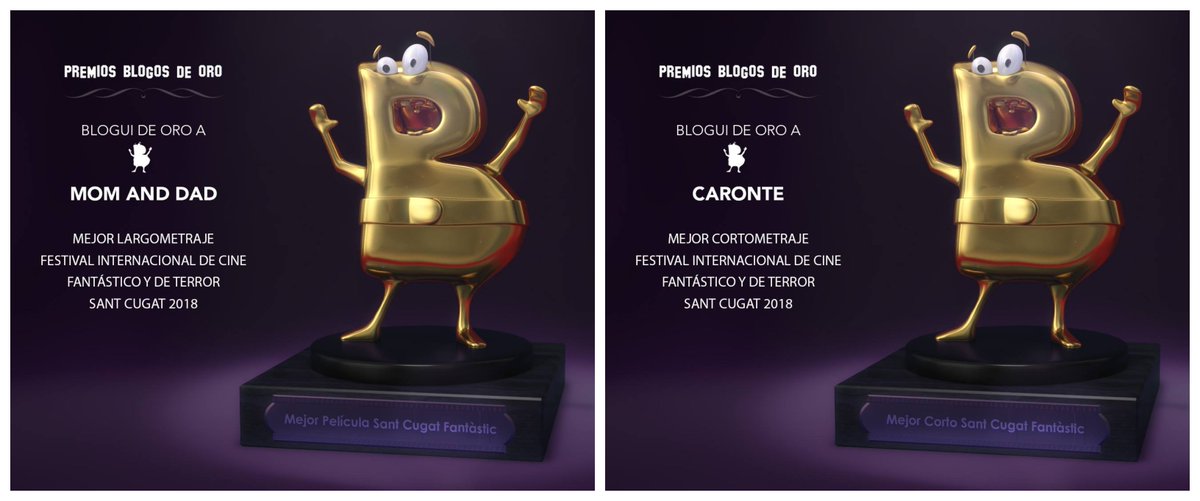 STCFantastic's tweet photo. Els premis de la crítica, apadrinats pels @BlogosDeOro són aquests: 
Millor pel·lícula: 'Mom and Dad'
Millor Curt: 'Caronte'  
@ElCinefilCat @Cinedepatio @lescribacat #CinemaFantastic https://t.co/t1ZQKTSOlg