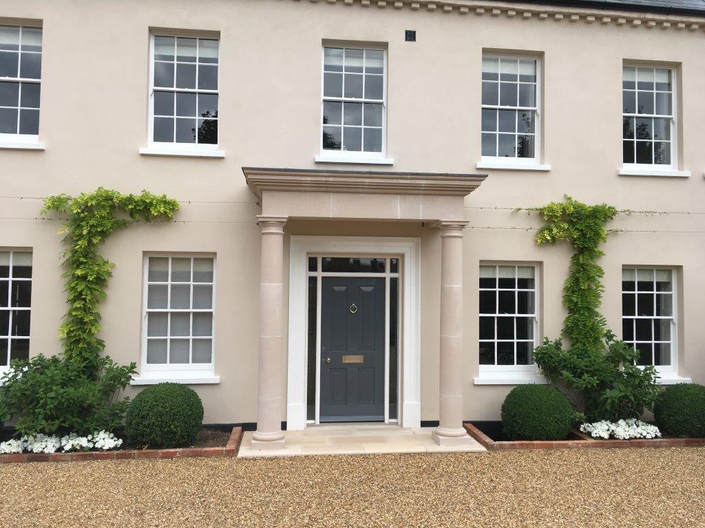 KeyStonework's tweet image. Portico A in Dry-Cast Portland for a private house in Suffolk, also used are Wet-Cast Bullnosed Treads and Infills