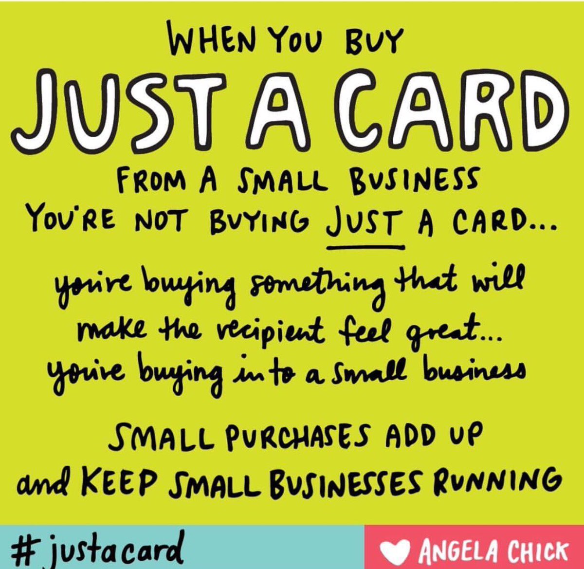 Justacard1's tweet photo. HAPPY JUST A CARD WEEK!

One WHOLE WEEK dedicated to all incredible &amp; wonderful artists, makers, creative businesses &amp; independent shops who work so hard!

Join in, spread the word.

Let's unite to say:

SUPPORT INDEPENDENTS!!

Join us on INSTAGRAM 

 https://t.co/eJQsBB5BOq https://t.co/LX2KbvBrjD