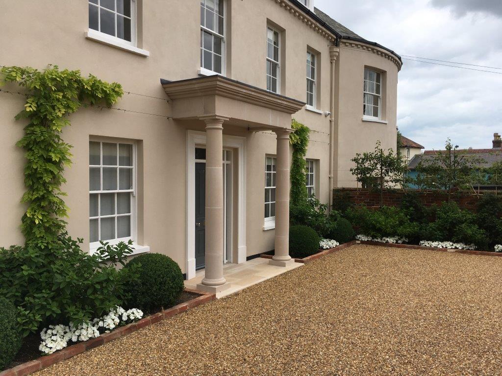 KeyStonework's tweet image. Portico A in Dry-Cast Portland for a private house in Suffolk, also used are Wet-Cast Bullnosed Treads and Infills