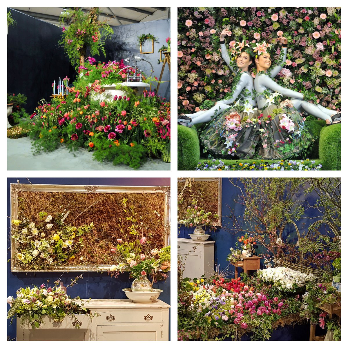 HarrogateFlower's tweet photo. Celebrating #BritishFlowers Week with the wonderful work of our talented florists #harrogateflowershow #flowertalk @Leafycouture @hjflowers @Flowers_ft_Farm https://t.co/vOKSNnWeV6