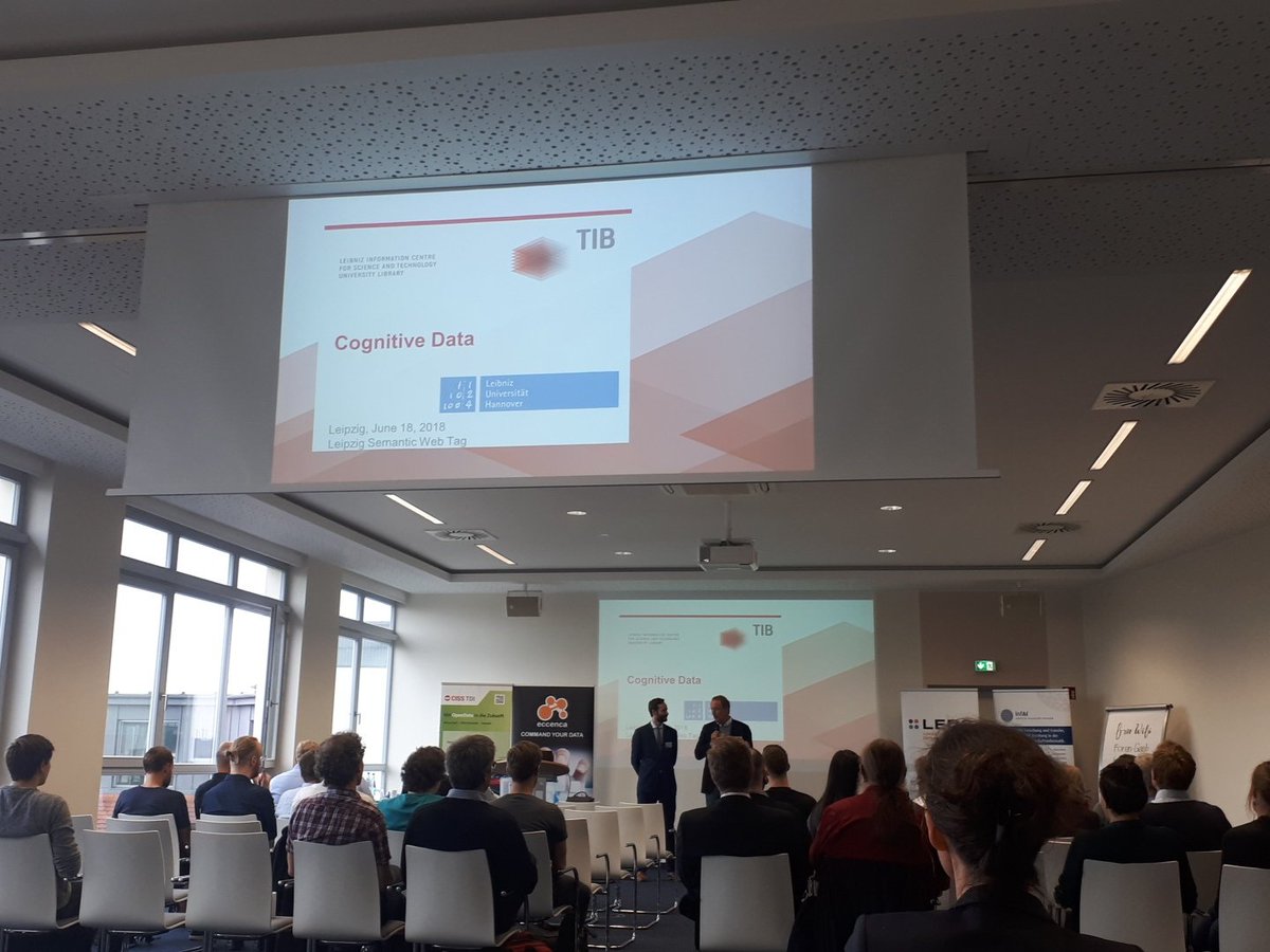 dbpedia's tweet image. #dbpedia swag in place and #lswt2018 is about to start. Up first: @SoerenAuer on #cognitivedata. @akswgroup @LEDSProjekt @eccenca