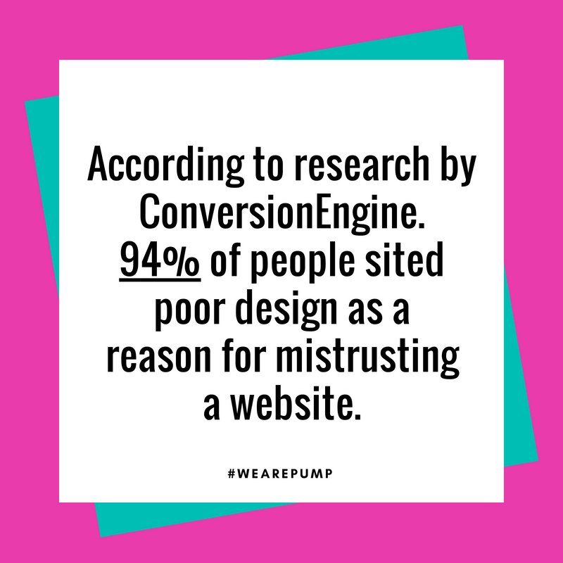 wearepump's tweet photo. This research shows how important the design of a website can be, particularly for a small business. Why leave it to chance? Pump uses professionals to help create a website your customers can trust. 
#Webdesign  #professional #WeArePump https://t.co/IyCcInQT85
