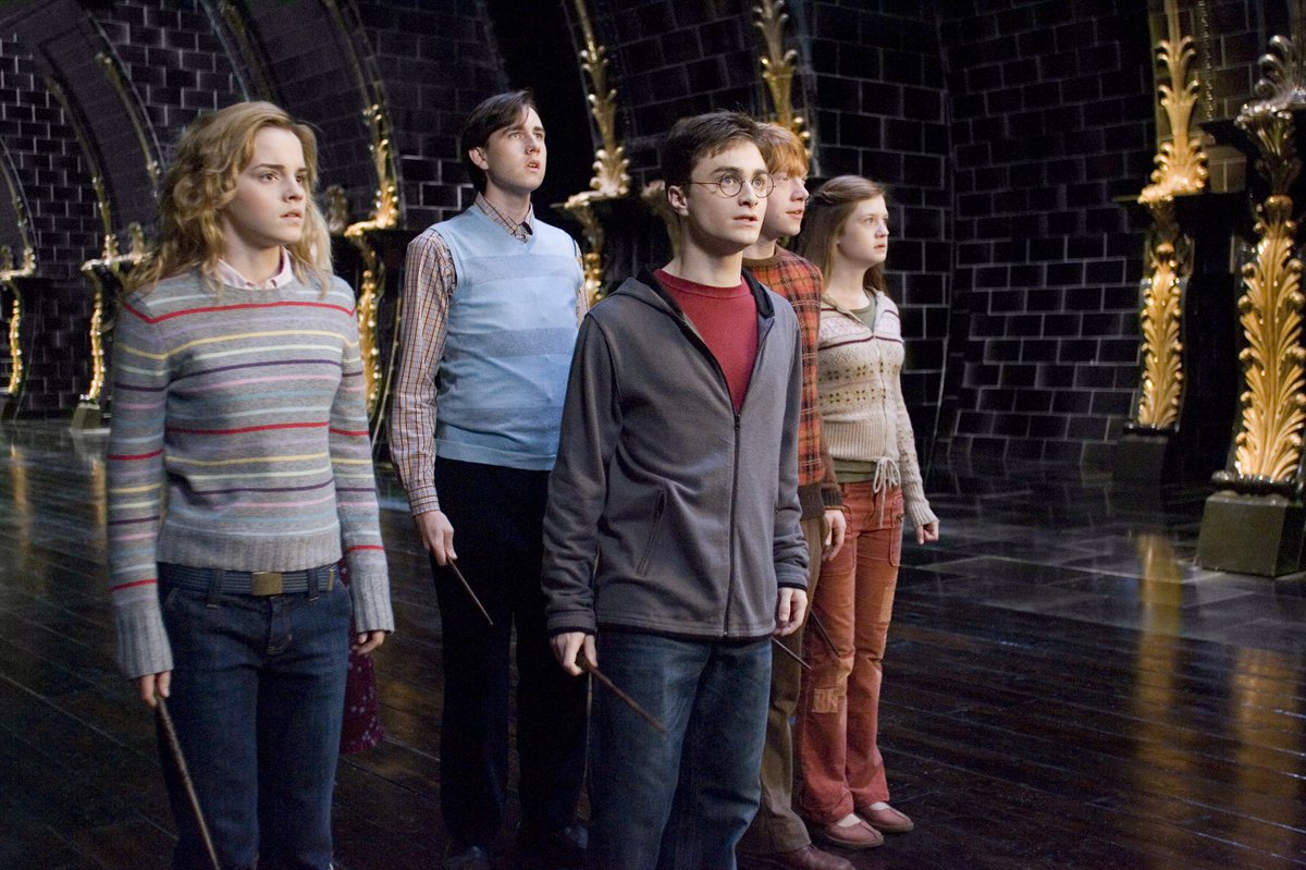 18 June 1996: Harry, Ron, Hermione, Ginny, Luna and Neville arrive at the  Ministry of Magic just after midnight., image size:1200x799