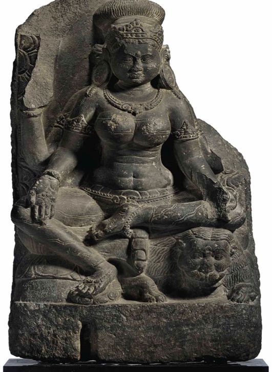 A partially damaged 900 year old murthi of Durga sculpted out of black stone belonging to the Pala era, auctioned away for USD 60,000 (approx INR 41 lakhs) at the notorious british auction house, Christie's.  https://www.christies.com/lotfinder/lot_details.aspx?intObjectID=6017823&lid=1&From=salesummery&sid=dfdceb5f-a88a-4626-859f-8462a4d43acd