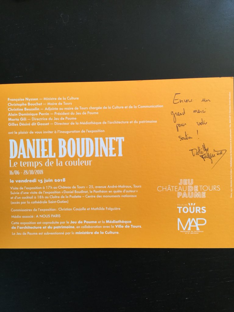 ericmarty55's tweet photo. Ouverture ces jours-ci de la grande exposition Daniel Boudinet, au Jeu de Paume de Tours...  justement intitulée « le temps de la couleur », lui dont la couleur a si profondément illuminé La Chambre claire de Roland Barthes...
#DanielBoudinet, #RolandBarthes https://t.co/OoCS1j0aIj