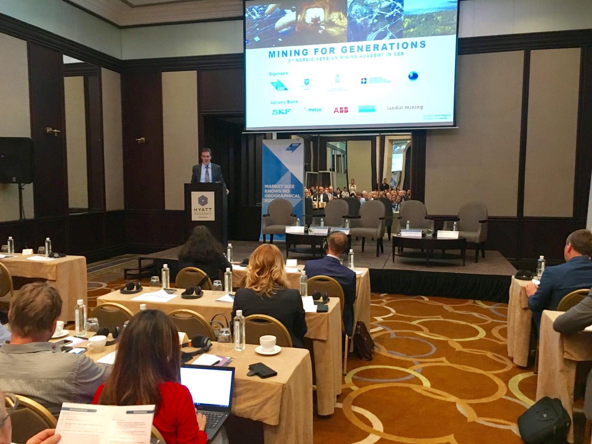 BusinessSweCE's tweet photo. Sustainable partnerships for development for generations was in focus during the 3rd Mining Academy in CEE - Mining for Generations 2018 - that took place in Belgrade on 7th June 2018. 
@SKFgroup @LundinGroup @metsogroup @ABBgroupnews @Sandvik_Mining https://t.co/WqhtNByaQN https://t.co/fZvqyojx7r