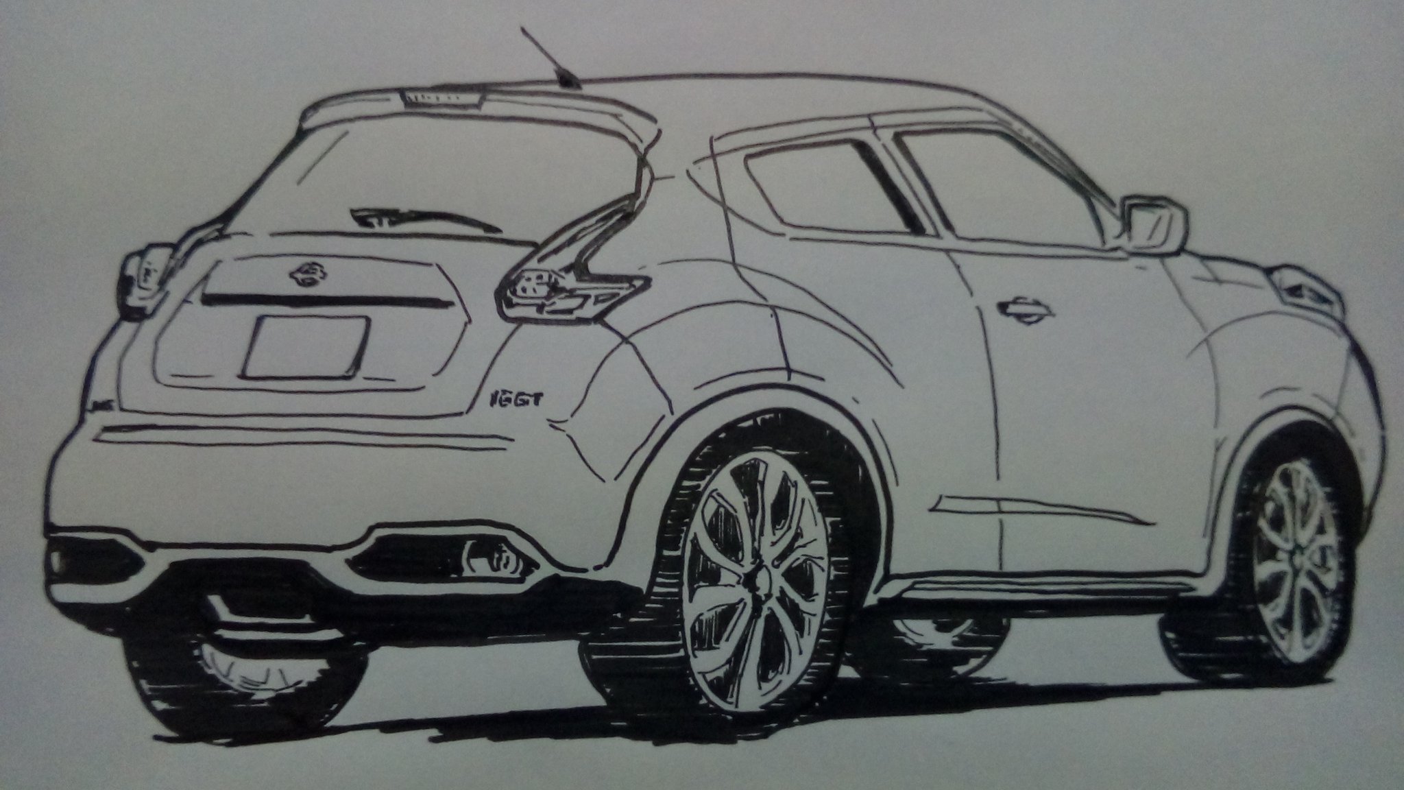 結城るい 日産 Nissan ジューク Juke ラクガキ ペン画 イラスト通り イラスト王国 アナログ イラスト 日産ジューク後ろから T Co Y6kxmpfw1j Twitter