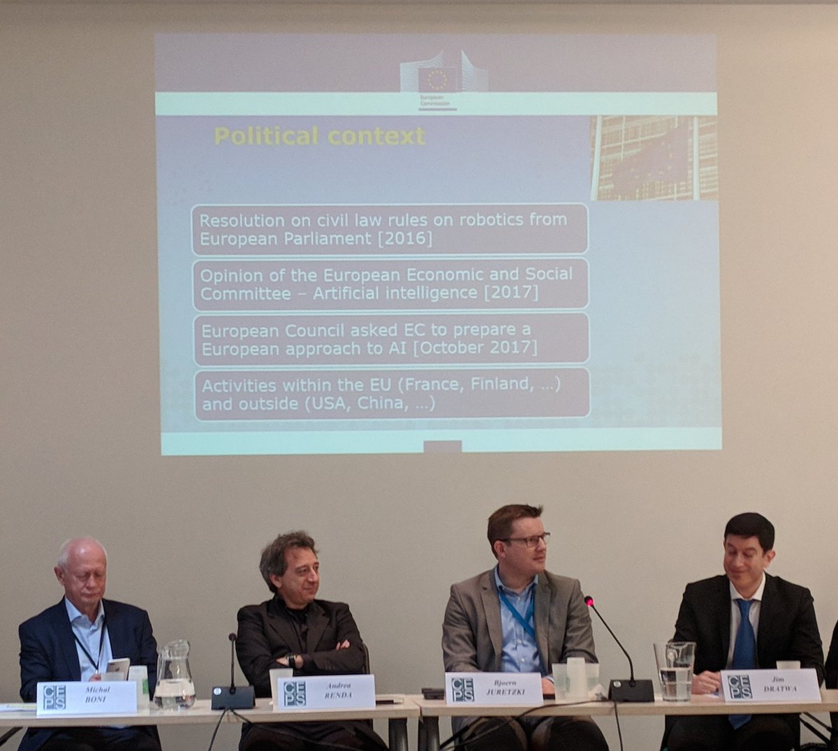 What is the political background to the European Commission's communication on Artificial Intelligence? Björn Juretzki <a href="/CEPS_thinktank/">CEPS ThinkTank</a> taskforce on AI