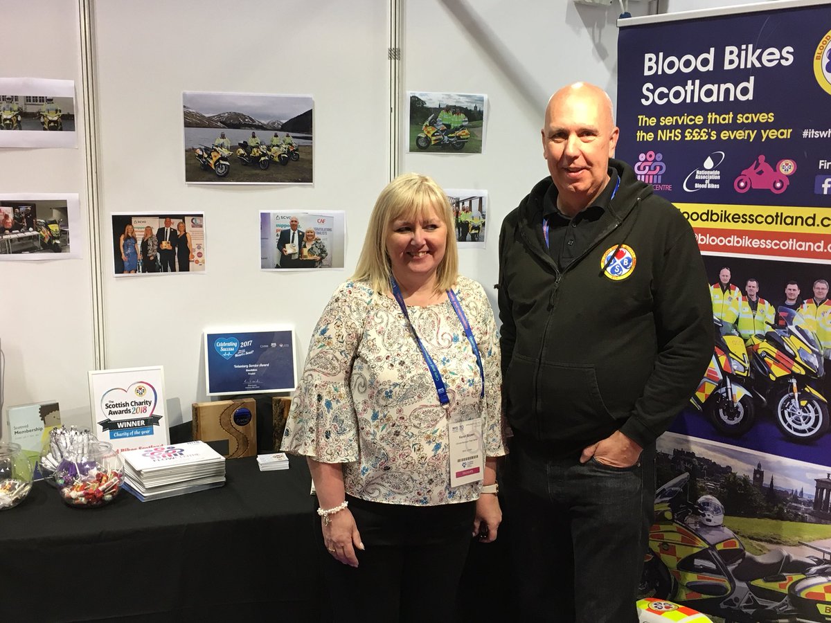 My favourite stand of the day! #nhsscot18 @NHSScotEvent meeting two #ELHFfunds projects <a href="/scvotweet/">SCVO</a> #scotcharityawards winners @bloodbikesBBS and <a href="/kazzzabrown/">Karen Brown</a> of <a href="/NHS_Lothian/">NHS Lothian</a> Flow Centre