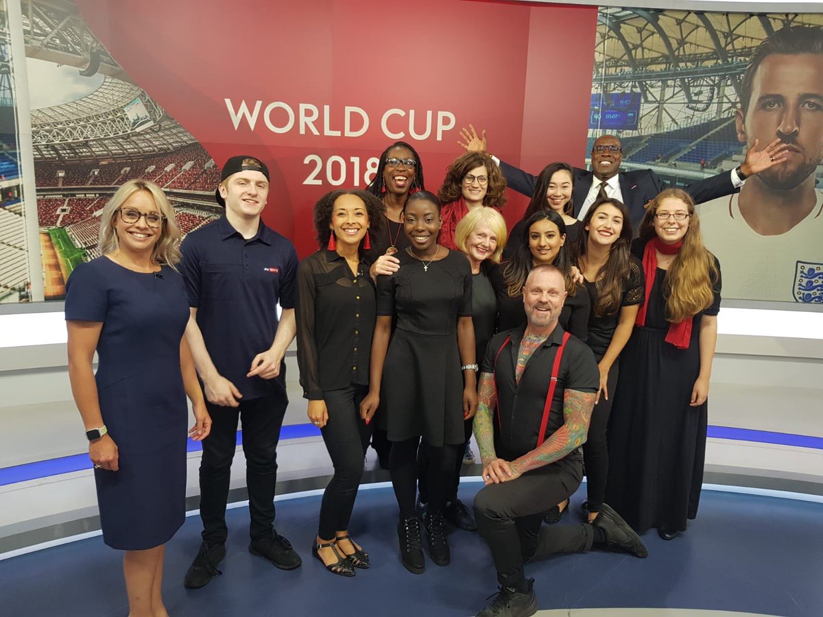 Did you see us on <a href="/SkySportsNews/">Sky Sports News</a>  this morning? #WorldCup #footballchants 

25k people voted for their favourite song #ThreeLions and we delivered 😁 #ItsComingHome

#LIGC #London #Gospel #Choir #SkySports #England pic.x.com/nAMVw7RuWX