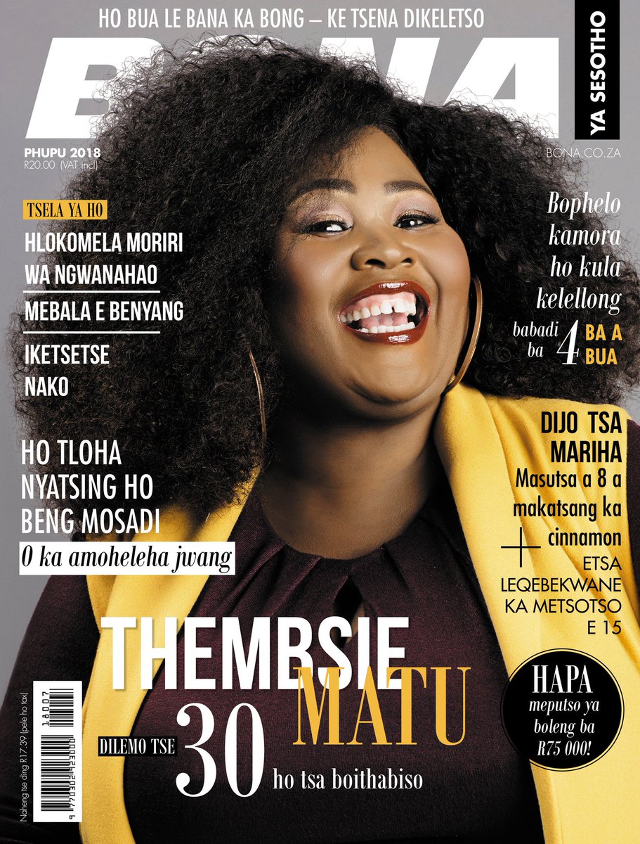 DudooCollective's tweet photo. Our fave funny and talented actress @ThembsieMatu graces the July @BonaMag cover!! #BonaMagazine #MagCovers #SATalent #ThembsieMatu https://t.co/kVZyZkxS4E