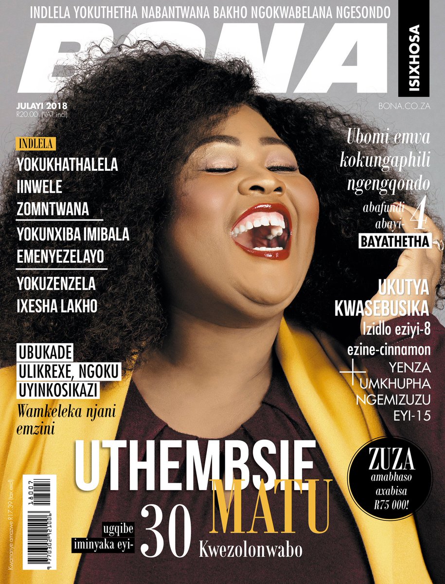 DudooCollective's tweet photo. Our fave funny and talented actress @ThembsieMatu graces the July @BonaMag cover!! #BonaMagazine #MagCovers #SATalent #ThembsieMatu https://t.co/kVZyZkxS4E