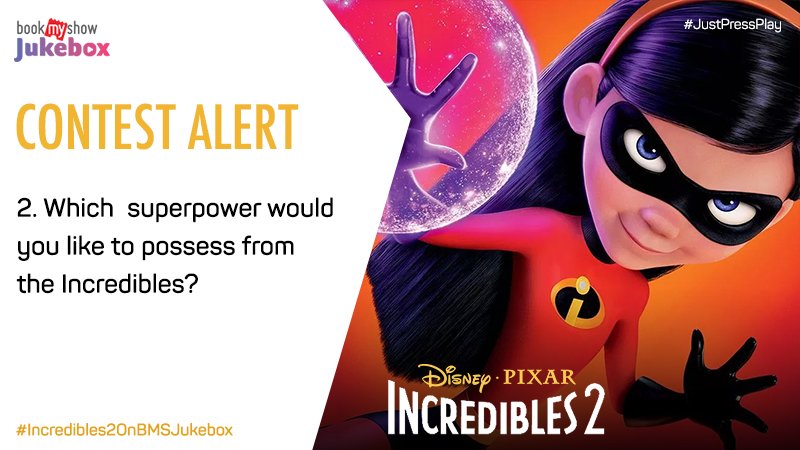 BMSJukebox's tweet photo. Here's your second question for #Incredibles2OnBMSJukebox. 

P.S - Extra points for screenshots of the playlist 

#Contest #ContestAlert https://t.co/yKnNf2vx3f