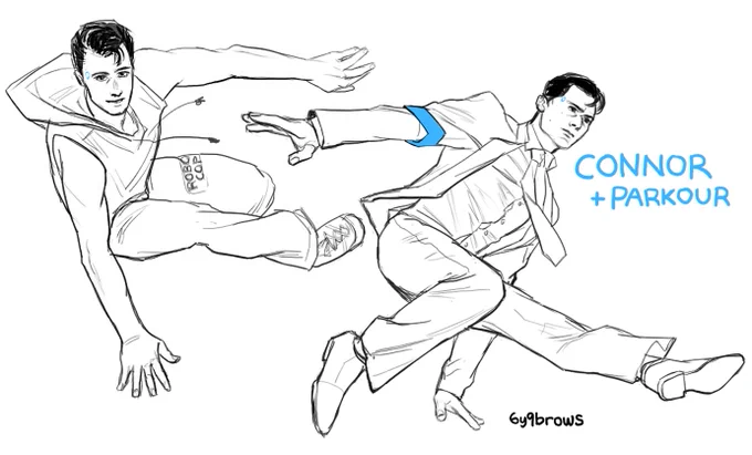 I noticed there was a lack of Connor doing parkour in the fanart department..so I filled in the gap..

#DetroitBecomeHuman #ConnorAmy 